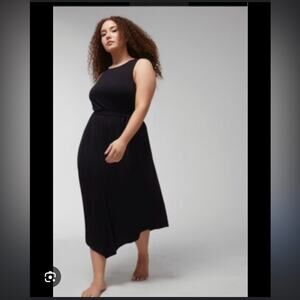 SOMA Long Built-In Bra Dress Soft Black Sleeveless Dress New XL